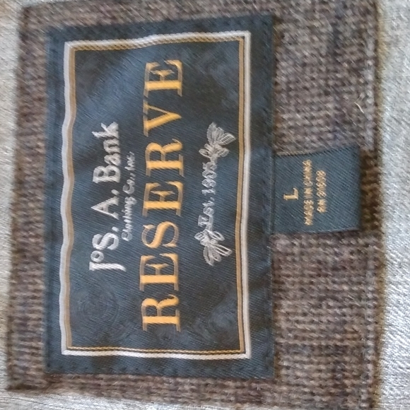 Like New Jos. A. Bank Reserve Brown Wool Blend Quilted Vest (Large) - Picture 7 of 12